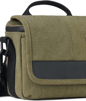 Besnfoto Camera Bag Small Mirrorless Camera Shoulder Bag Purse Waterproof Canvas Cute Compact Camera Messenger Bag Case for Women and Men